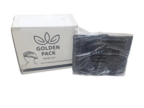 Golden Pack | MOP CAP-NON-WOVEN | Black | 100 pcs | Carton | 10 Packs