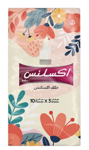 اكسلينس | علبة مناديل جيب 3 طبقات 10 منديل 24 حبة