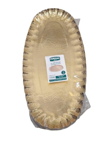 فورزان | كرتون صحون حلى بيضاوي | ذهبي | 170x330 مم...