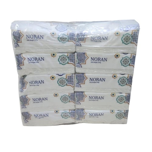 نوران | حزمة مناديل 200 | 50 علبة 10,000 منديل وجه...