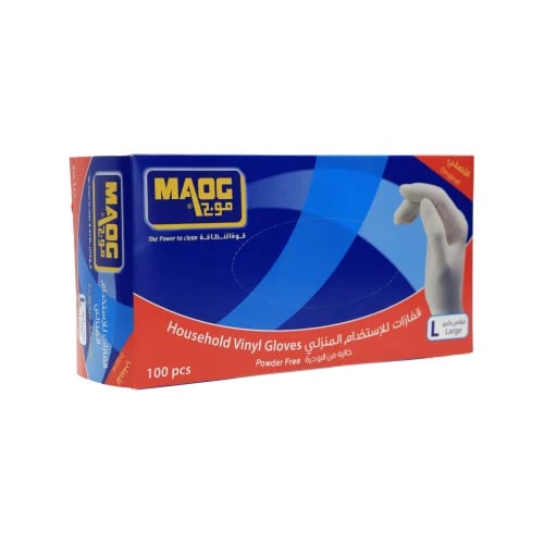 Maog | Vinyl Gloves | Large | White | 100 pcs