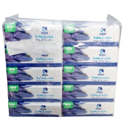 وادي المنتجات | حزمة مناديل 400 | 50 علبة | 20,000...