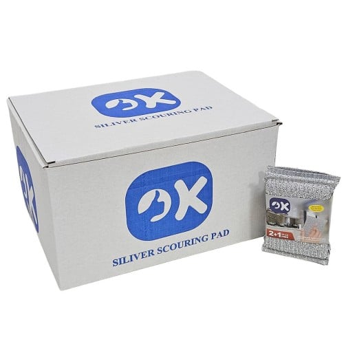 اوكي | اسفنج تنظيف | فضي | (2+1) حبة | كرتون | 24...