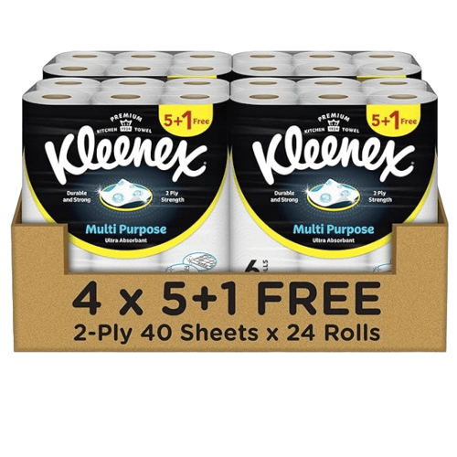 كلينكس | حزمة رول مناديل مطبخ مزدوج | 4 شدات × 6 ر...