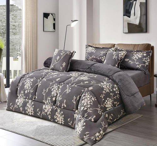 مفرش دفئ نفرين شتوي مشجر من المخمل الناعم والفرو ا...