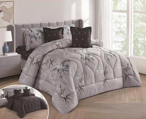 طقم لحاف 8 قطع نفرين مشجر حشوة كبيرة