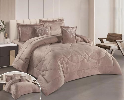 طقم لحاف مفرش نفرين شتوي من المخمل الناعم والفرو ا...