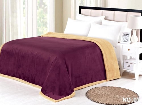 بطانية مورا نفرين 3 كيلو بنمط وجهين المخمل والفرو