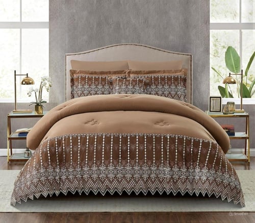 مفرش لين نفرين فخم بتصميم الدانتيل الجذاب