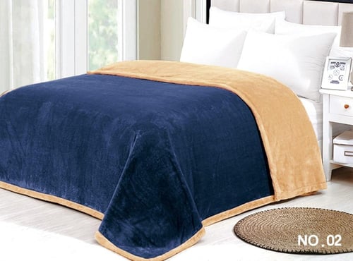 بطانية مورا نفرين 3 كيلو بنمط وجهين المخمل والفرو