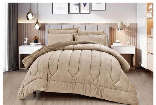 مفرش سرير نفرين مخمل ناعم والفرو الخم لمنحك الدفئ