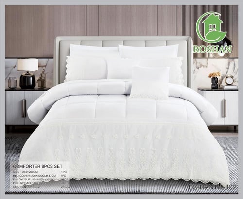 مفرش روشان نفرين فخم ذو طابع دانتيل ليضيف لديكور غ...