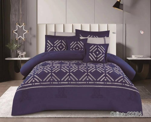 مفرش MERISE نفرين مطرز من المايكروفايبر بتصميم حصر...