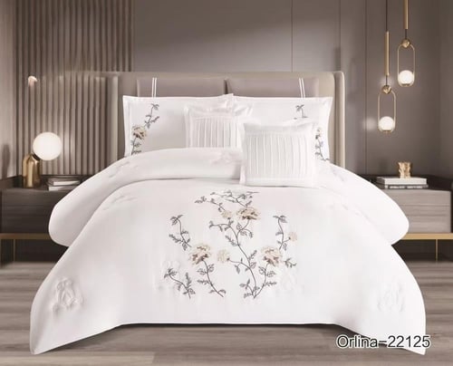 مفرش MERISE نفرين مطرز من المايكروفايبر بتصميم حصر...