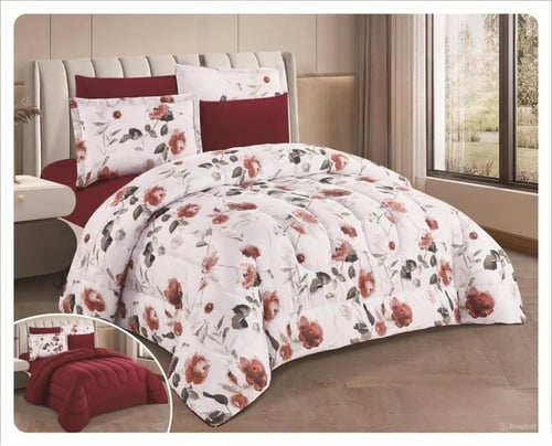 مفرش روز نفرين مشجر ذو طابع وجهين ليمنحك صيف منعش