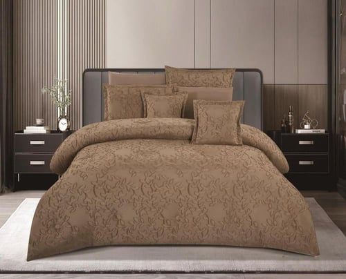 FLORY طقم لحاف سرير نفرين بتصميم نقش ليمنك الاناقة...