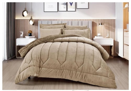 مفرش سرير نفرين مخمل ناعم والفرو الخم لمنحك الدفئ