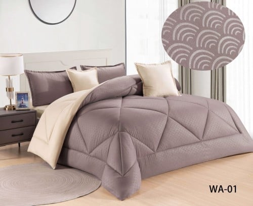 مفرش نفرين سادة بنمط رسم مدمج فخم من المايكوفايبر