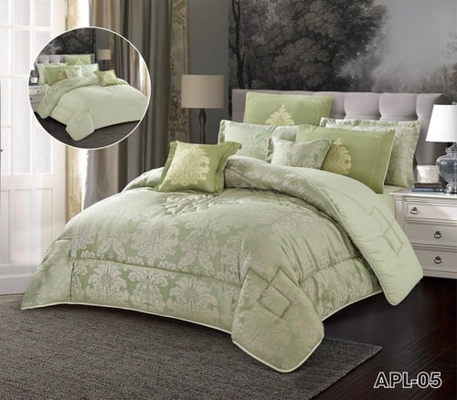 TREELY مفرش سرير نفرين فخم بتصميم نقوش الورق من ال...