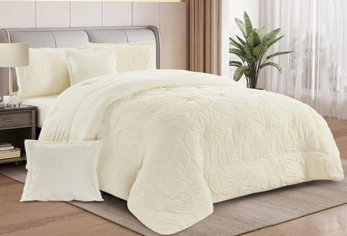 طقم لحاف مفرش نفرين شتوي من المخمل الناعم والفرو ا...