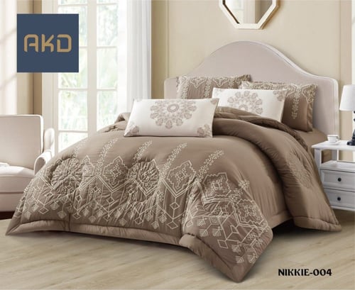 طقم لحاف نفرين مطرز من المايكروفايبر ذو الجودة الع...