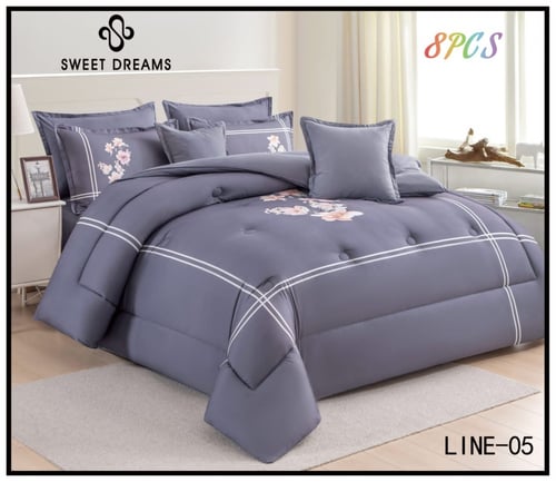 مفرش نفرين مشجر بنمط الرسم مكون من 8 قطع