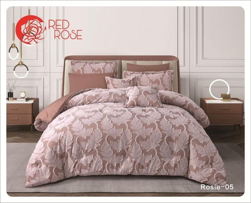 مفرش ريد روز نفرين ملكي ذو طابع ورق حشوه وسط