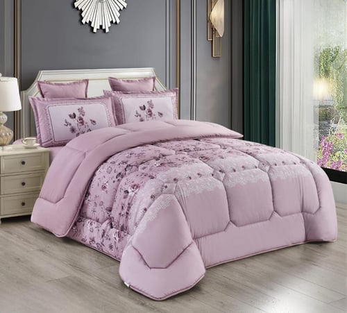 طقم لحاف نفرين مشجر ليضيف الجمال والاناقة لغرفتك و...