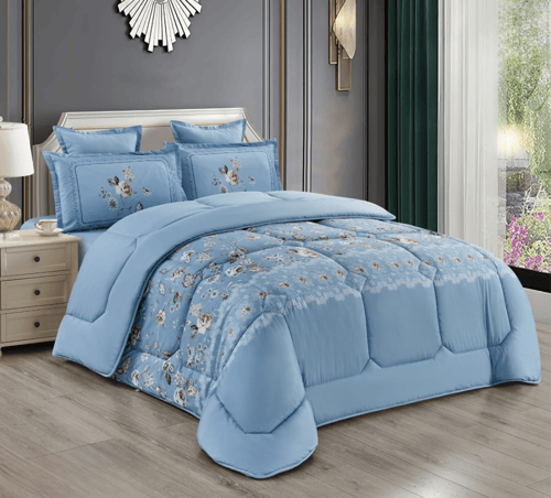 طقم لحاف نفرين مشجر ليضيف الجمال والاناقة لغرفتك و...