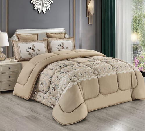 طقم لحاف نفرين مشجر ليضيف الجمال والاناقة لغرفتك و...