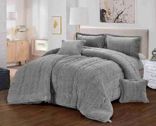 مفرش روزي سرير نفرين من الفرو والمخمل الناعم ليمنح...