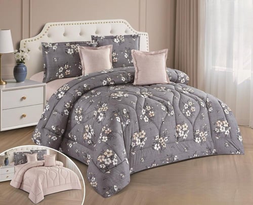 مفرش هورس نفرونص مشجر فخم ذو طابع وجهين بتصميم فخم