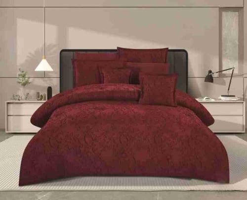 FLORY طقم لحاف سرير نفرين بتصميم نقش ليمنك الاناقة...