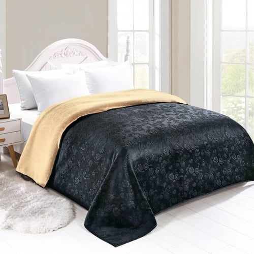 بطانية لوف وارم نفرين 3 كيلو بنمط وجهين المخمل وال...