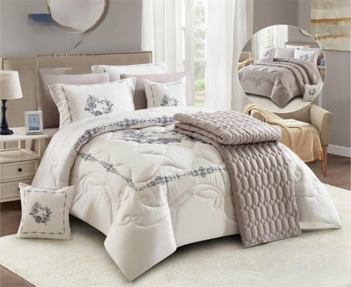 مفرش بلاك روز نفرين مطرز بنمط حصري وجذاب