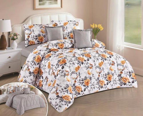 مفرش هورس نفرونص مشجر فخم ذو طابع وجهين بتصميم فخم