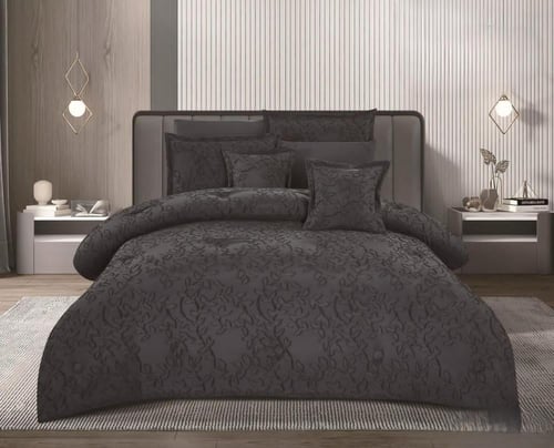 FLORY طقم لحاف سرير نفرين بتصميم نقش ليمنك الاناقة...