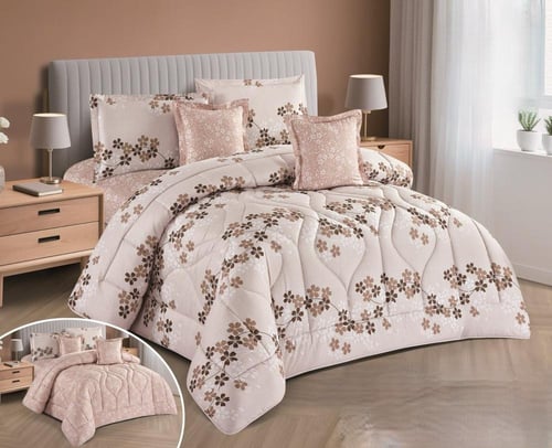 مفرش هورس نفرونص مشجر فخم ذو طابع وجهين بتصميم فخم