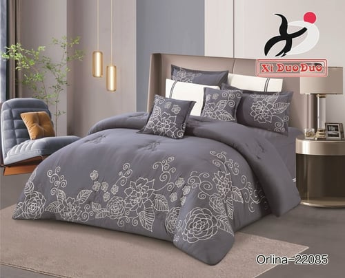 طقم لحاف نفرين ذو طابع تطريز لأظافة الجمال والاناق...