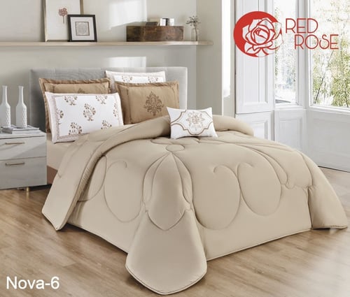 مفرش نفرين ملكي ساده يتكون من 7 قطع