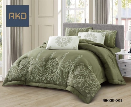 طقم لحاف نفرين مطرز من المايكروفايبر ذو الجودة الع...