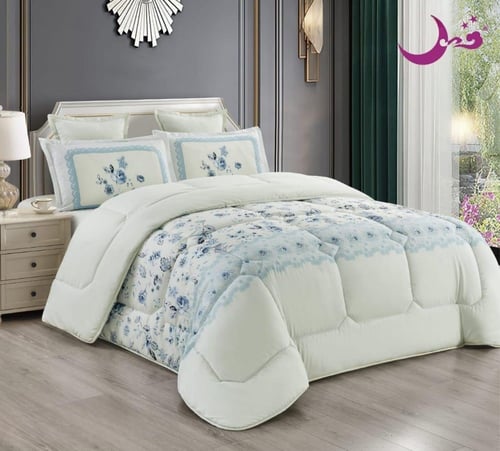 طقم لحاف نفرين مشجر ليضيف الجمال والاناقة لغرفتك و...