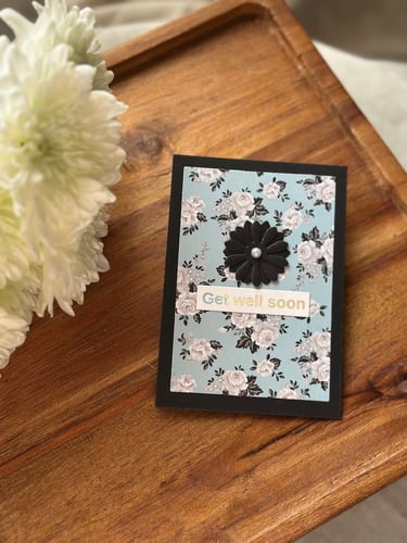 Get well soon card 🩵🖤🤍