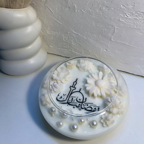 4 شمعات زجاجية وسط