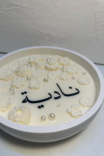 شمعة عقد قران ابيض