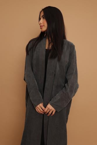 Blackened Blue Washed Silk Abaya ~