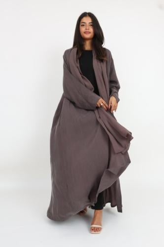 ~ Light Purple Washed Silk Abaya