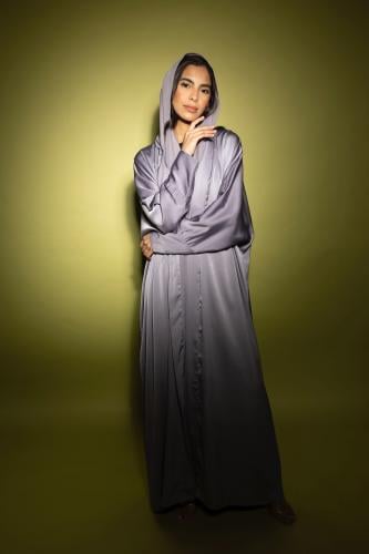 Lavender Mist Silk Crepe Abaya ~