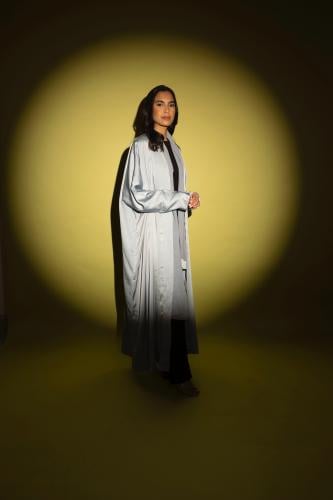 Powder Sky Silk Crepe Abaya ~