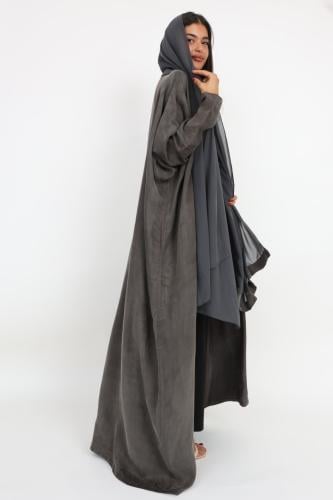 ~ Grey Washed Silk Abaya